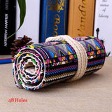 36/48/72 Canvas Roll Pouch Cosmetic Makeup Brush Pen Storage pencil box