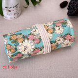 36/48/72 Canvas Roll Pouch Cosmetic Makeup Brush Pen Storage pencil box