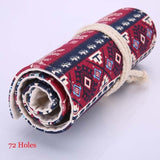 36/48/72 Canvas Roll Pouch Cosmetic Makeup Brush Pen Storage pencil box