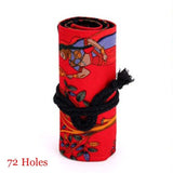 36/48/72 Canvas Roll Pouch Cosmetic Makeup Brush Pen Storage pencil box