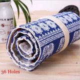 36/48/72 Canvas Roll Pouch Cosmetic Makeup Brush Pen Storage pencil box