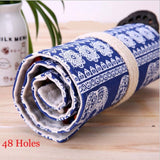 36/48/72 Canvas Roll Pouch Cosmetic Makeup Brush Pen Storage pencil box