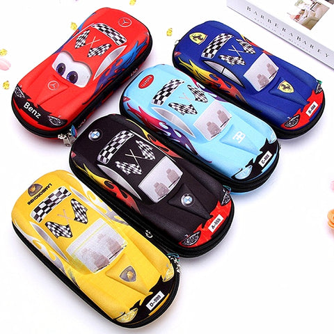 Cute cartoon pencil case for kids, cartoon car pencil case, 3D pen case for kids,