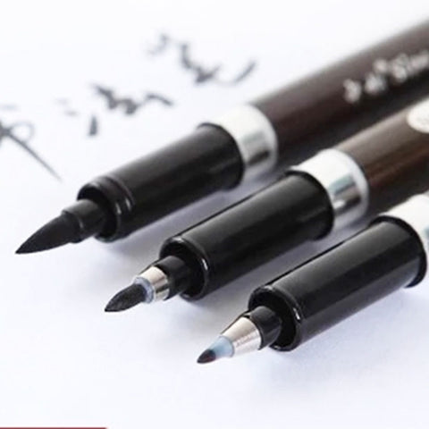 3pcs / lot Multifunction Brush Pen Calligraphy Pen Markers