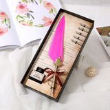 Feather Dip Pen Writing Ink Set