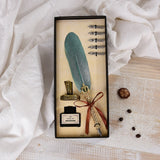 Feather pen ink set-