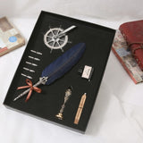 Feather Dip Pen Writing Ink Set