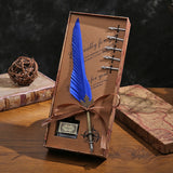 Antique Feather Writing Ink Set-