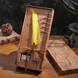Antique Feather Writing Ink Set-