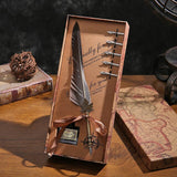 Antique Feather Writing Ink Set-