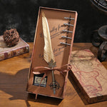 Antique Feather Writing Ink Set-
