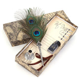 Antique Feather Writing Ink Set-